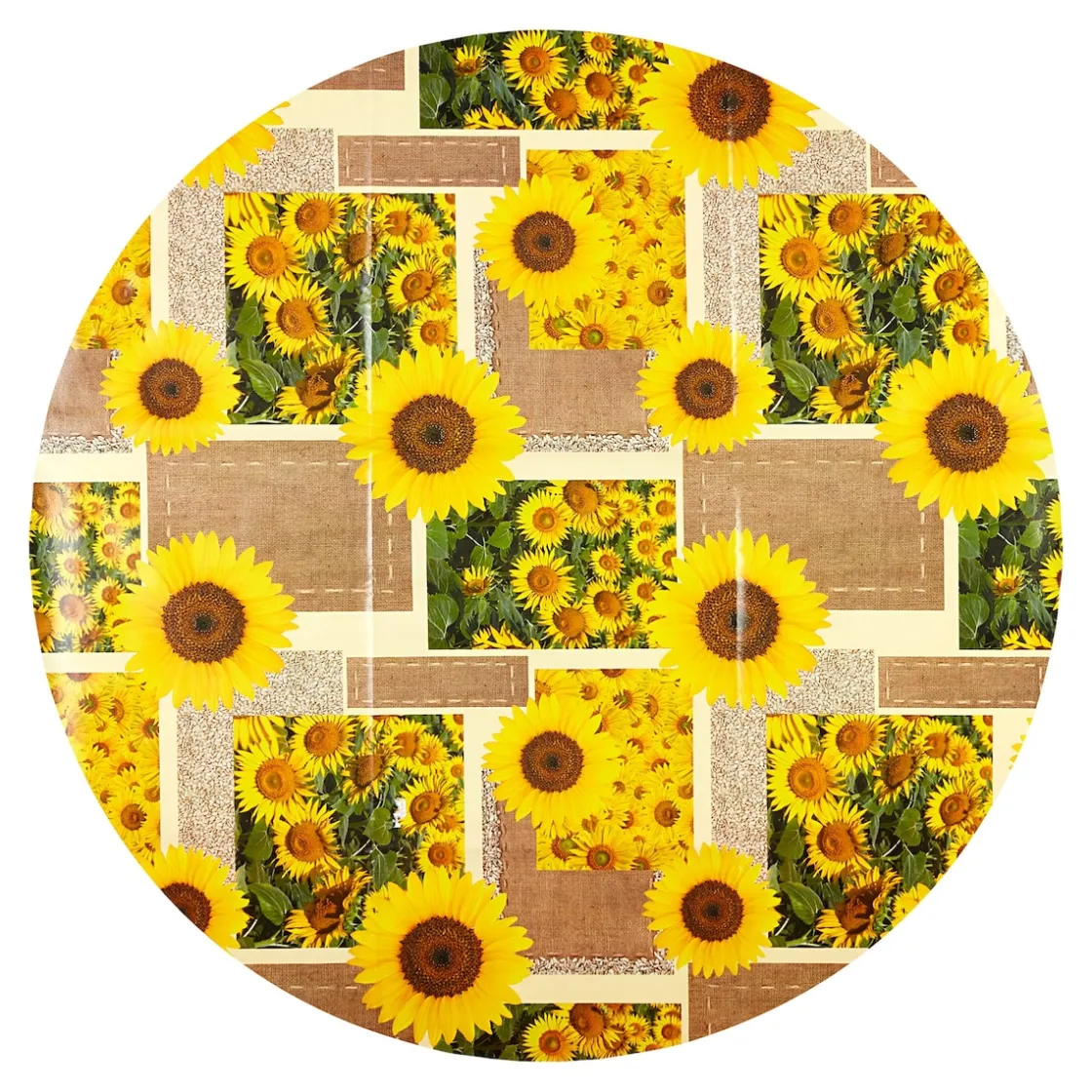 Outdoor Textilien·Outdoor Tischdecken|Die moderne Hausfrau Wachstuch-Tischdecke "Sonnenblumen" Ø140 cm