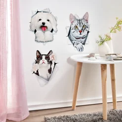 Wanddekoration ·Wandtattoos|Die moderne Hausfrau Wandsticker "tierische Freunde" Katze, schwarz-weiß