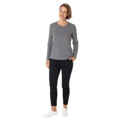 Shirts|Die moderne Hausfrau Warmer Damen- Pullover, fein gerippt grau