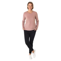 Shirts|Die moderne Hausfrau Warmer Damen- Pullover, fein gerippt mauve