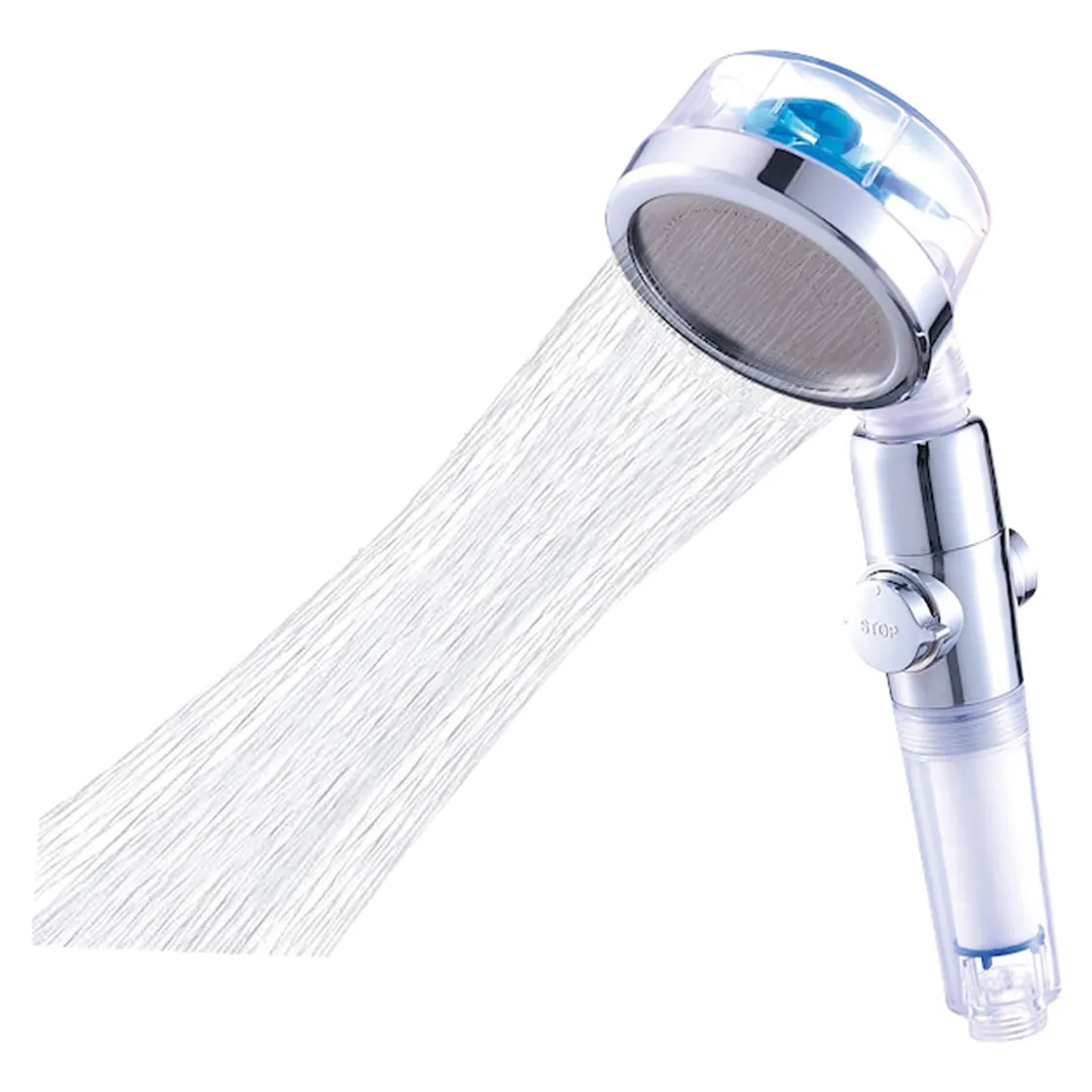 Duschköpfe & -Brausen|Die moderne Hausfrau Wassersparender Duschkopf "Aquadon Eco Tornado" blau