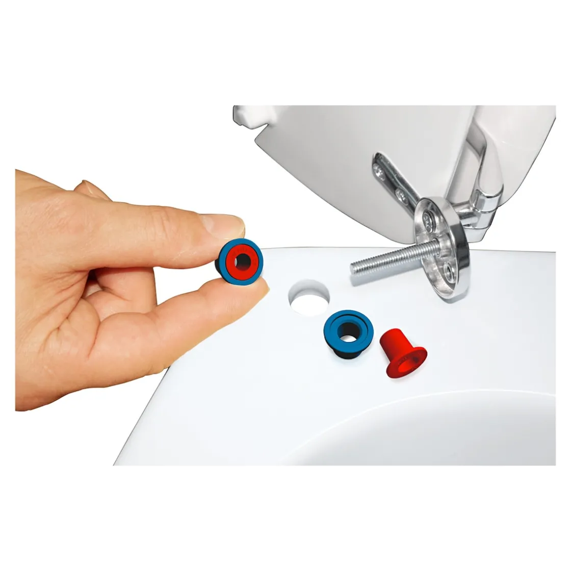 Badhilfen|Die moderne Hausfrau WC-Sitz-Stopp "2 in 1"