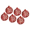 Weihnachtsdekoration·Weihnachtsbaumschmuck|Die moderne Hausfrau Weihnachtskugel-Set, 6 Stück Red-Glitter