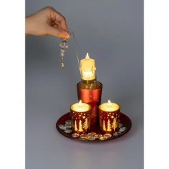 Gartendekoration ·Led-Leuchten|Leuchtdekoration·Kerzen & Teelichter|Die moderne Hausfrau Weihnachtsteller-Set inkl. 3 LED-Kerzen