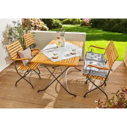 Outdoor Textilien·Outdoor Tischdecken|Die moderne Hausfrau ﻿Wende-Mitteldecke „St. Tropez“, 85x85 cm