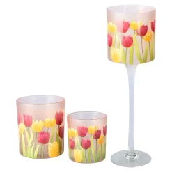 Leuchtdekoration·Kerzen & Teelichter|Die moderne Hausfrau Windlichter-Set „Tulpen“, 3-teilig