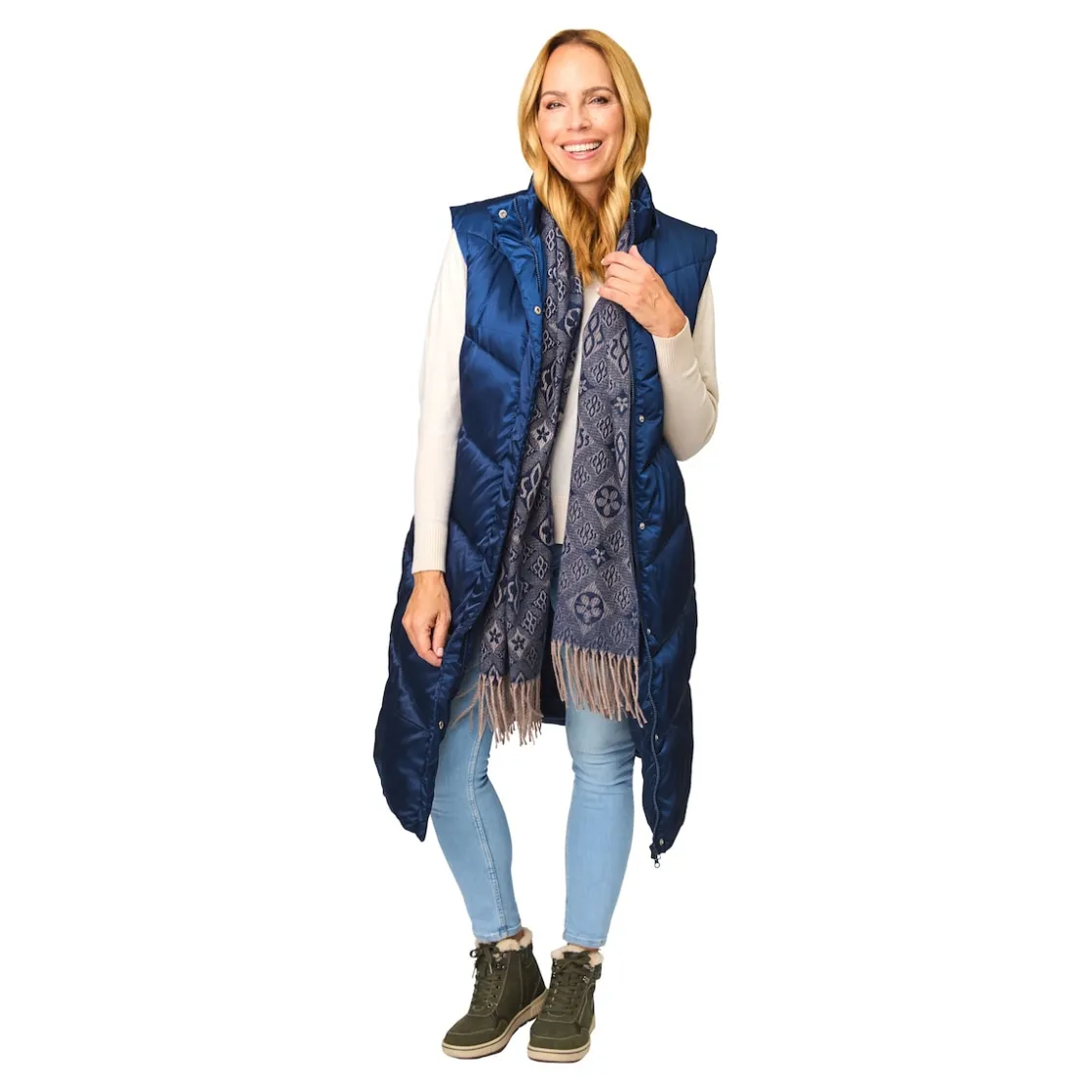 Jacken & Westen|Die moderne Hausfrau Winter-Steppmantel 2in1 "Elsa" blau