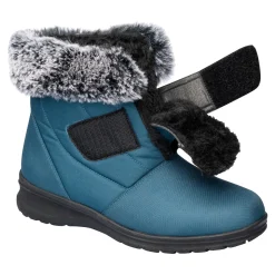Stiefel|Schuhspikes|Die moderne Hausfrau Winterstiefelette mit Spikes & Klett „Monika“ petrol