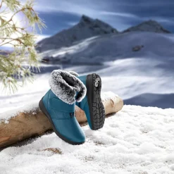 Stiefel|Schuhspikes|Die moderne Hausfrau Winterstiefelette mit Spikes & Klett „Monika“ petrol