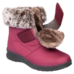 Damen Die moderne Hausfrau Winterstiefelette mit Spikes & Klett „Monika“ beere