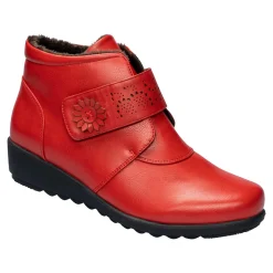 Stiefeletten|Die moderne Hausfrau ﻿Wärme-Klettstiefelette „Beatrice“ rot