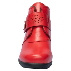 Damen Die moderne Hausfrau ﻿Wärme-Klettstiefelette „Beatrice“ rot