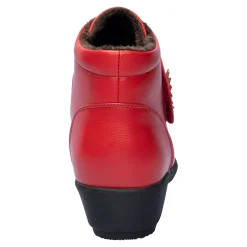 Damen Die moderne Hausfrau ﻿Wärme-Klettstiefelette „Beatrice“ rot