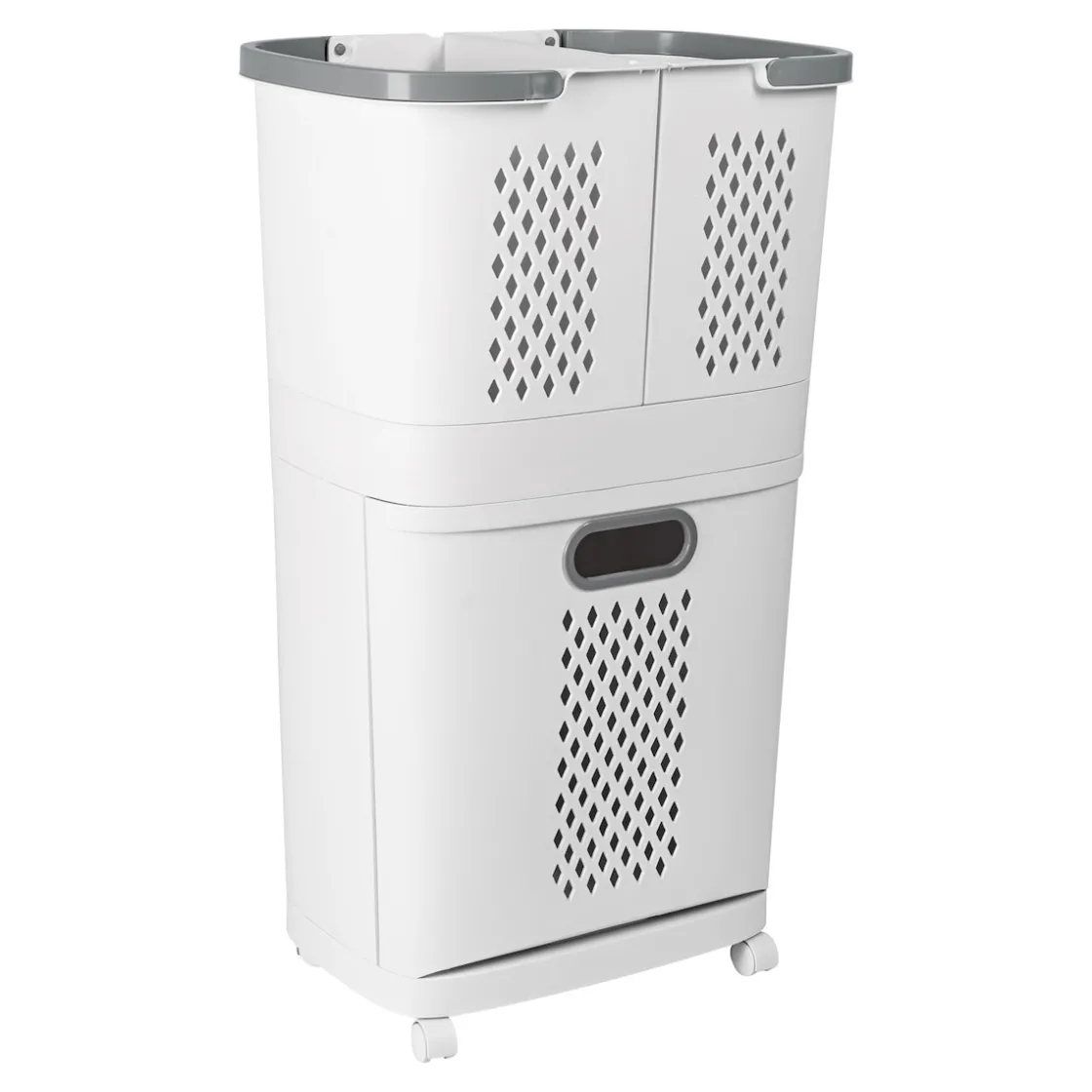 Wäschesammler|Badaccessoires ·Wäschesammler|Die moderne Hausfrau Wäschekorb-Organizer "3 in 1" weiß