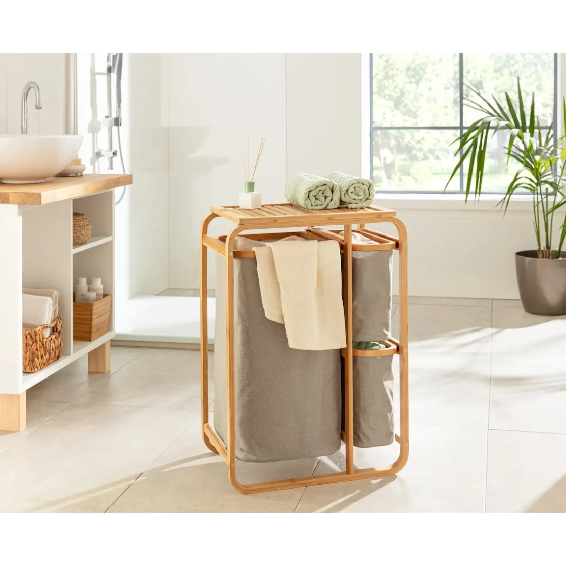 Wäschesammler|Badaccessoires ·Wäschesammler|Die moderne Hausfrau Wäschesammler „Bambus“