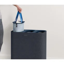 Wäschesammler|Badaccessoires ·Wäschesammler|Die moderne Hausfrau Wäschesammler, Wäschekorb Tota Trio mit Deckel, 3 Fächer, 90 l schwarz