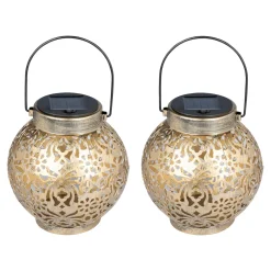 Gartendekoration ·Solarleuchten|Gartendekoration ·Led-Leuchten|Die moderne Hausfrau XL-Metall-Solar-Leuchten, 2 Stück