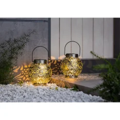 Gartendekoration ·Solarleuchten|Gartendekoration ·Led-Leuchten|Die moderne Hausfrau XL-Metall-Solar-Leuchten, 2 Stück