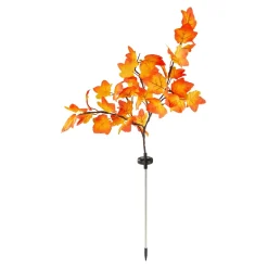 Gartendekoration ·Solarleuchten|Gartendekoration ·Led-Leuchten|Die moderne Hausfrau XL-Solar-Gartenstecker Blätterzweig "Ahornblatt"