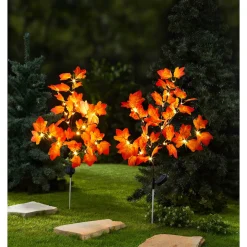 Gartendekoration ·Solarleuchten|Gartendekoration ·Led-Leuchten|Die moderne Hausfrau XL-Solar-Gartenstecker Blätterzweig 