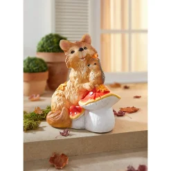 Dekofiguren|Herbstdekoration|Die moderne Hausfrau XXL-Dekofigur „Fuchs und Igel“