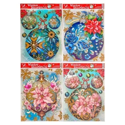 Fensterbilder|Die moderne Hausfrau XXL-Fenstersticker „Weihnachtskugeln“, 4 Stück