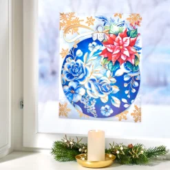 Fensterbilder|Die moderne Hausfrau XXL-Fenstersticker „Weihnachtskugeln“, 4 Stück