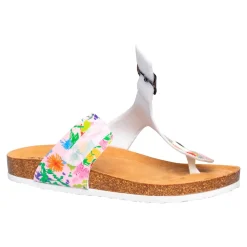 Pantoletten|Clogs & Pantoletten|Die moderne Hausfrau Zehen-Klettpantolette „Tropical“