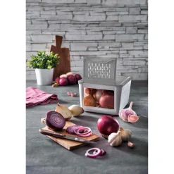 Lebensmittelbehälter|Die moderne Hausfrau Zwiebel-Box grau